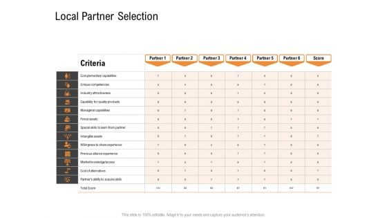 Opportunities And Threats For Penetrating In New Market Segments Local Partner Selection Professional PDF