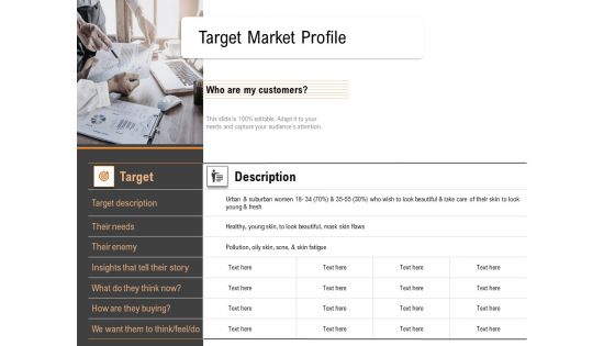 Opportunities And Threats For Penetrating In New Market Segments Target Market Profile Designs PDF