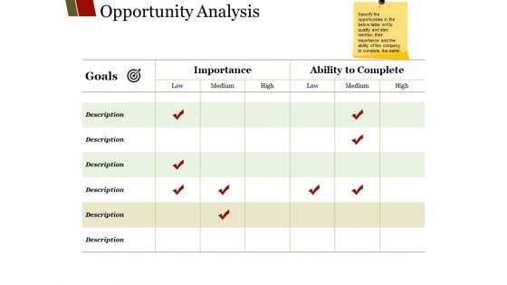Opportunity Analysis Ppt PowerPoint Presentation Infographic Template Master Slide