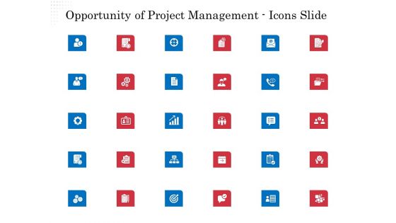 Opportunity Of Project Management Icons Slide Ppt Layouts Infographic Template PDF