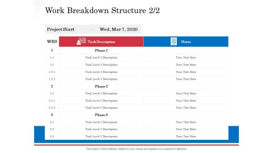 Opportunity Of Project Management Work Breakdown Structure Task Ppt File Graphic Images PDF