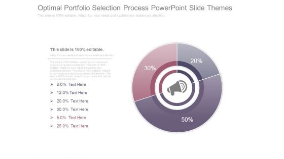 Optimal Portfolio Selection Process Powerpoint Slide Themes