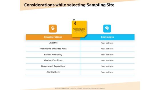 Optimization Of Water Usage Considerations While Selecting Sampling Site Ppt Outline Format Ideas PDF Optimization Of Water Usage Considerations While Selecting Sampling Site Ppt Outline Format Ideas PDF