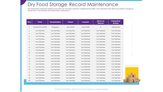 Optimization Restaurant Operations Dry Food Storage Record Maintenance Ppt Show Diagrams PDF