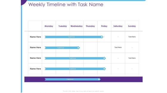 Optimization Restaurant Operations Weekly Timeline With Task Name Ppt Infographic Template Guide PDF