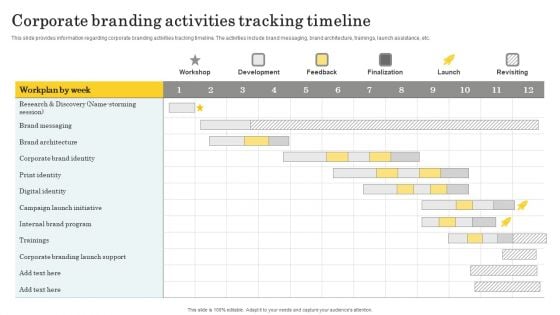 Optimize Brand Valuation Corporate Branding Activities Tracking Timeline Elements PDF