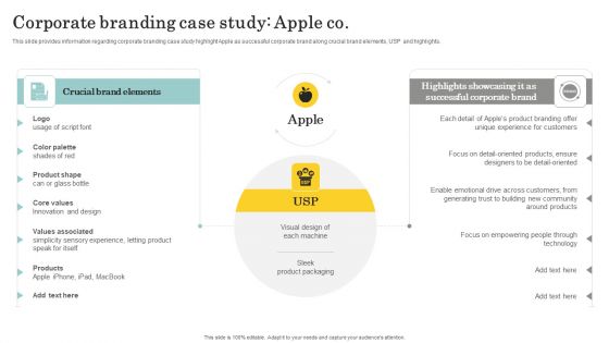 Optimize Brand Valuation Corporate Branding Case Study Apple Co Ppt Portfolio Icon PDF
