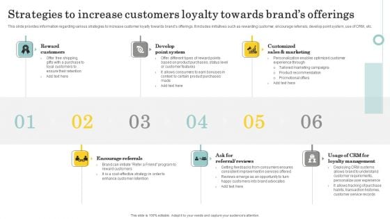 Optimize Brand Valuation Strategies To Increase Customers Loyalty Towards Brands Icons PDF