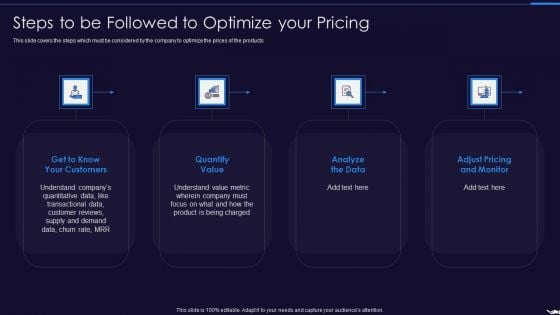 Optimize Marketing Pricing Steps To Be Followed To Optimize Your Pricing Download PDF