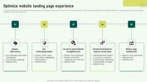 Optimize Website Landing Page Experience Slides PDF Optimize Website Landing Page Experience Slides PDF
