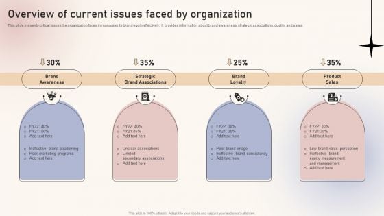 Optimizing Brand Equity Through Strategic Management Overview Of Current Issues Faced By Organization Slides PDF