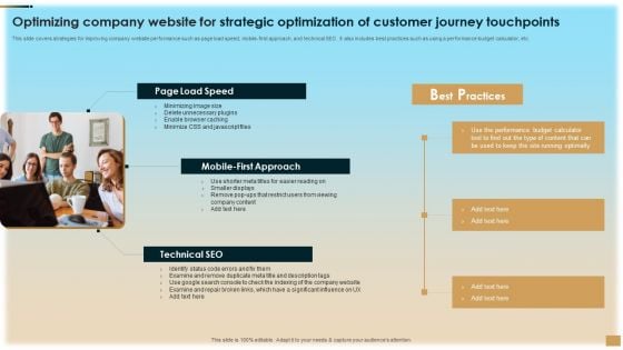 Optimizing Company Website For Strategic Optimization Of Customer Journey Touchpoints Clipart PDF