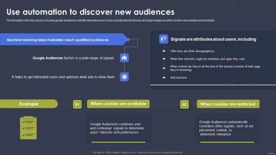 Optimizing Digital Marketing Strategy Use Automation To Discover New Audiences Designs PDF
