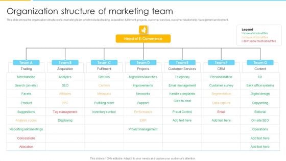 Optimizing Ecommerce Marketing Plan To Improve Sales Organization Structure Of Marketing Team Professional PDF