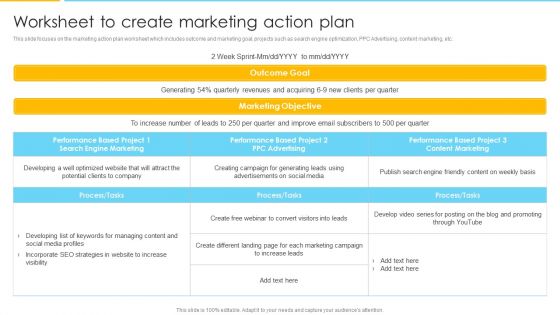 Optimizing Ecommerce Marketing Plan To Improve Sales Worksheet To Create Marketing Action Plan Sample PDF Optimizing Ecommerce Marketing Plan To Improve Sales Worksheet To Create Marketing Action Plan Sample PDF