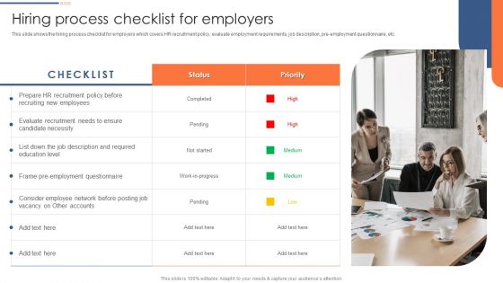 Optimizing Hiring Process Hiring Process Checklist For Employers Ideas PDF