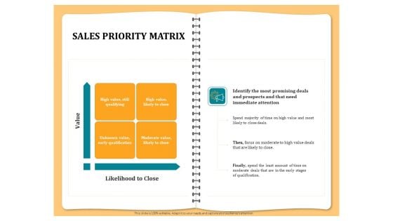 Optimizing Marketing Channel For Profit Increment Sales Priority Matrix Ppt PowerPoint Presentation Ideas Files PDF