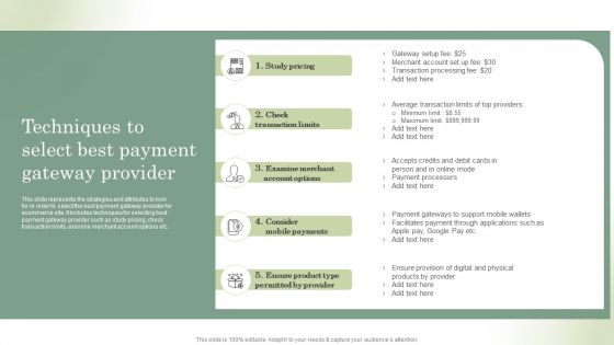 Optimizing Online Stores Techniques To Select Best Payment Gateway Provider Professional PDF Optimizing Online Stores Techniques To Select Best Payment Gateway Provider Professional PDF