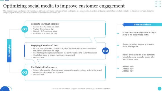 Optimizing Social Media To Improve Customer Engagement Elements PDF