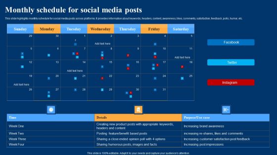 Optimizing Social Networks Monthly Schedule For Social Media Posts Structure PDF