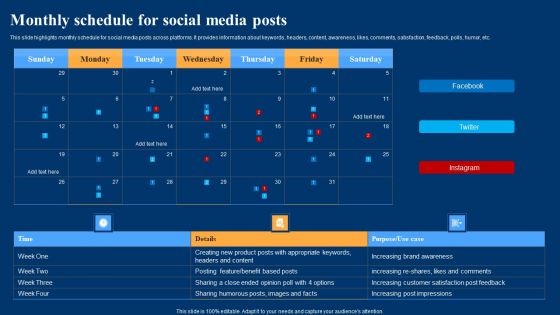 Optimizing Social Networks Monthly Schedule For Social Media Posts Structure PDF