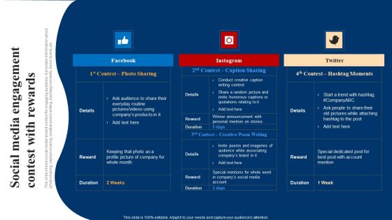 Optimizing Social Networks Social Media Engagement Contest With Rewards Demonstration PDF