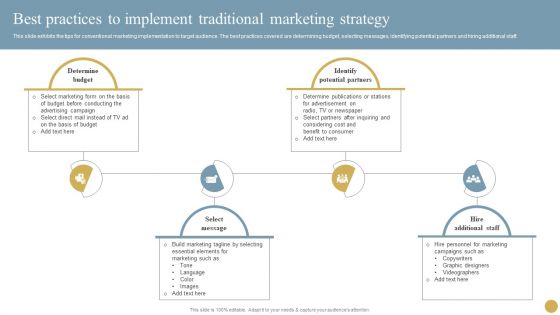 Optimizing Traditional Media To Boost Sales Best Practices To Implement Traditional Marketing Strategy Information PDF Optimizing Traditional Media To Boost Sales Best Practices To Implement Traditional Marketing Strategy Information PDF