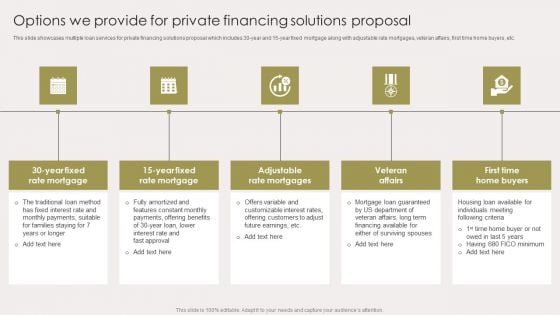Options We Provide For Private Financing Solutions Proposal Microsoft PDF Options We Provide For Private Financing Solutions Proposal Microsoft PDF