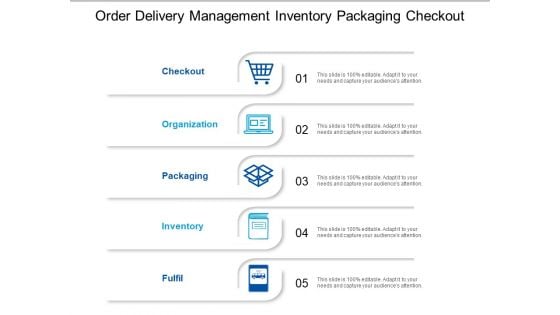 Order Delivery Management Inventory Packaging Checkout Ppt PowerPoint Presentation Inspiration Objects