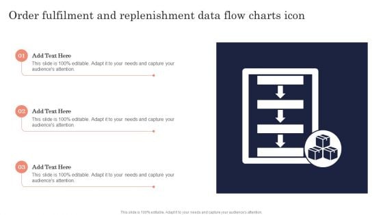 Order Fulfilment And Replenishment Data Flow Charts Icon Background PDF