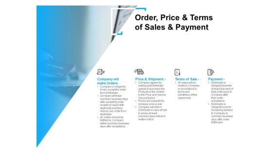 Order Price And Terms Of Sales And Payment Ppt PowerPoint Presentation Inspiration Microsoft