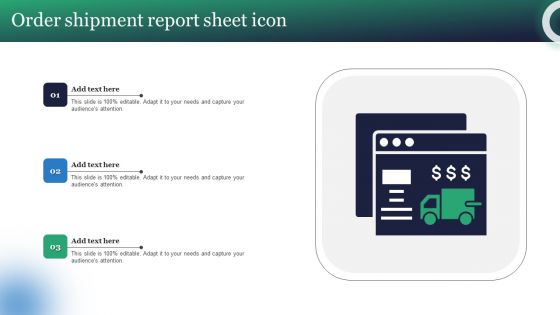 Order Shipment Report Sheet Icon Clipart PDF