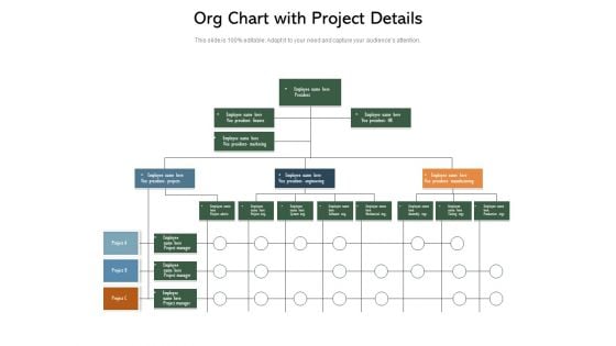 Org Chart With Project Details Ppt PowerPoint Presentation Icon Show PDF