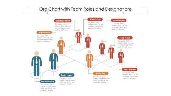 Org Chart With Team Roles And Designations Ppt PowerPoint Presentation File Slides PDF