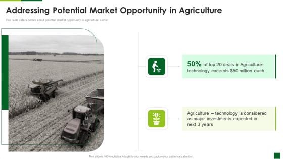 Organic Agriculture Organization Pitch Deck Addressing Potential Market Opportunity In Agriculture Sample PDF