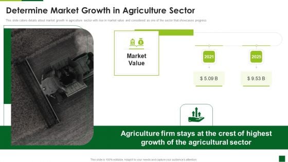 Organic Agriculture Organization Pitch Deck Determine Market Growth In Agriculture Sector Designs PDF