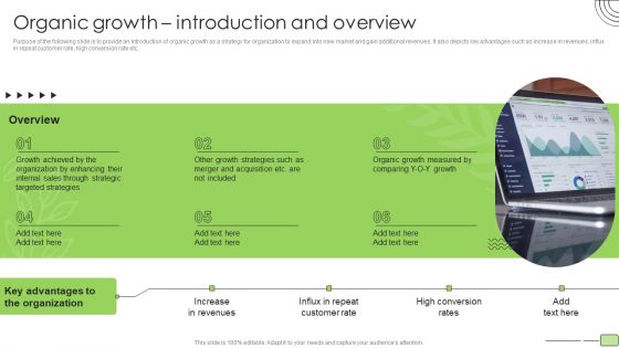 Organic Business Growth Strategies Organic Growth Introduction And Overview Infographics PDF