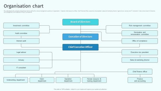 Organisation Chart Health And Property Insurance Company Profile Structure PDF