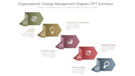 Organisational Change Management Diagram Ppt Summary