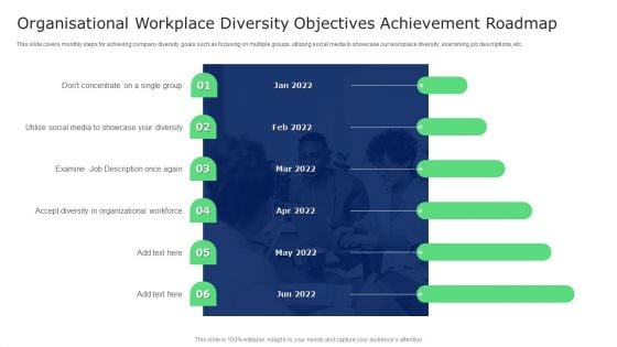 Organisational Workplace Diversity Objectives Achievement Roadmap Designs PDF