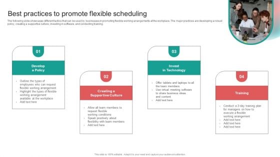 Organising Staff Flexible Job Arrangements Best Practices To Promote Flexible Scheduling Brochure PDF