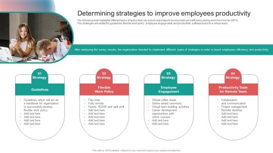 Organising Staff Flexible Job Arrangements Determining Strategies To Improve Employees Productivity Inspiration PDF