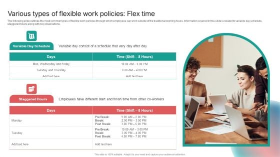 Organising Staff Flexible Job Arrangements Various Types Of Flexible Work Policies Flex Time Diagrams PDF