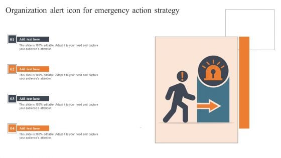 Organization Alert Icon For Emergency Action Strategy Demonstration PDF