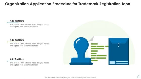 Organization Application Procedure For Trademark Registration Icon Introduction PDF