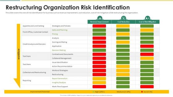Organization Chart And Corporate Model Transformation Restructuring Organization Risk Identification Inspiration PDF