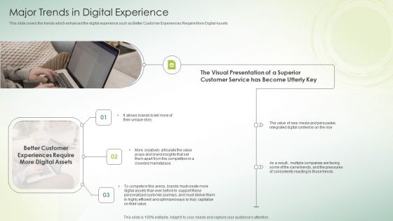 Organization DAM Services Major Trends In Digital Experience Ppt Gallery Background PDF