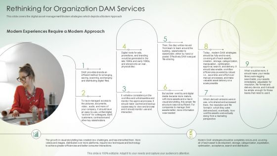 Organization DAM Services Rethinking For Organization Dam Services Ppt Inspiration Designs PDF Organization DAM Services Rethinking For Organization Dam Services Ppt Inspiration Designs PDF