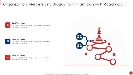 Organization Mergers And Acquisitions Plan Icon With Roadmap Clipart PDF