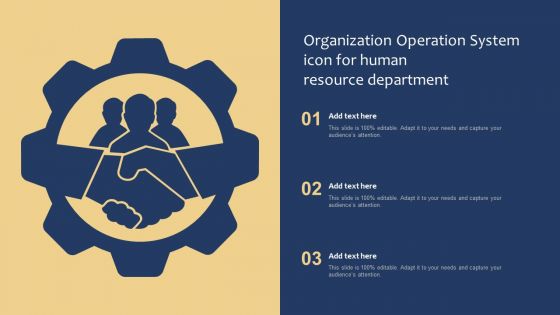 Organization Operation System Icon For Human Resource Department Portrait PDF